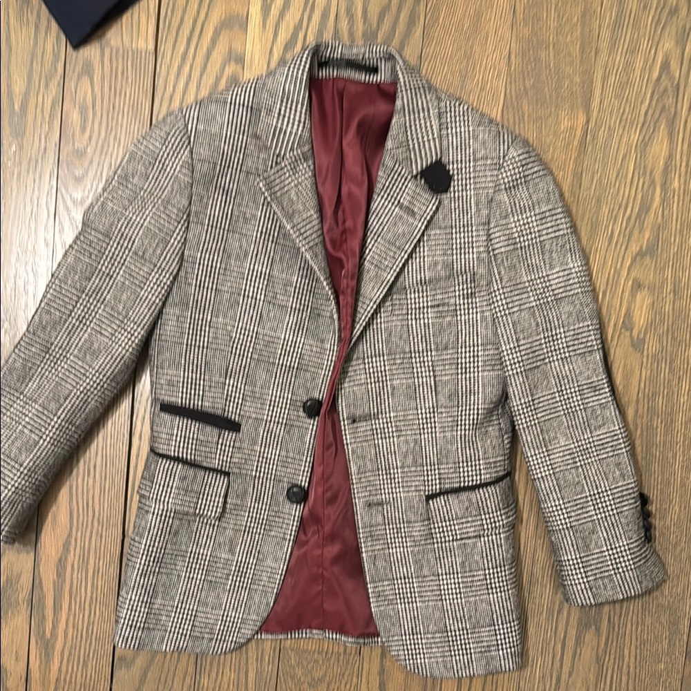 Men's Gray Plaid Blazer